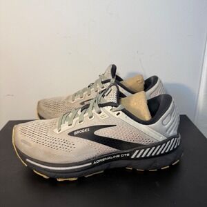Brooks Adrenaline GTS 22 Womens Grey Peach Running Shoes Size 7 Cushioned Active